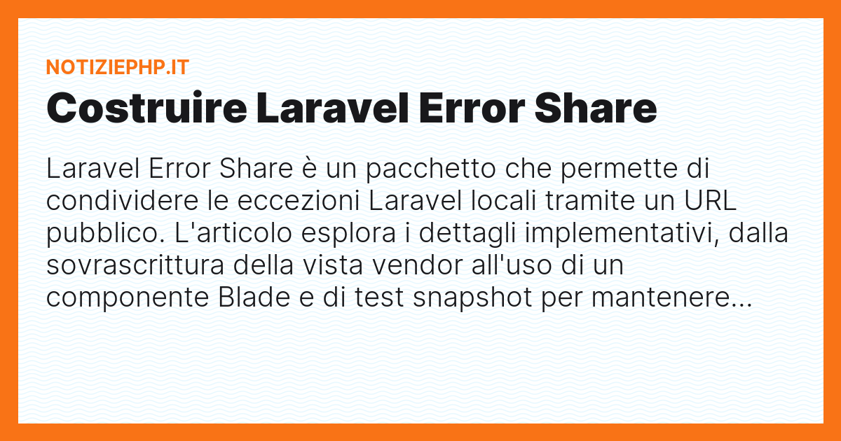 Costruire Laravel Error Share