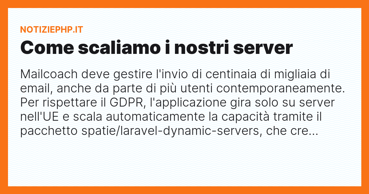 Come scaliamo i nostri server