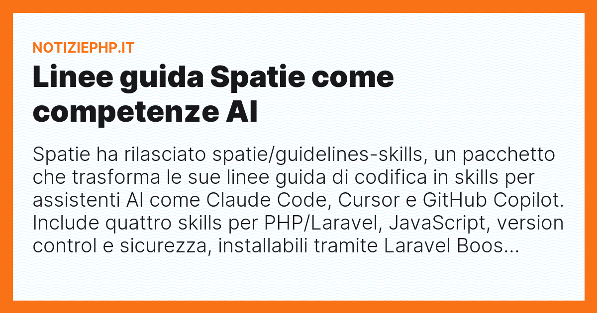 Linee guida Spatie come competenze AI
