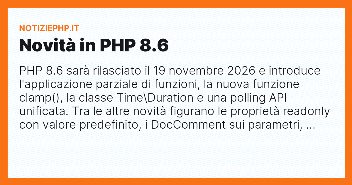 Novità in PHP 8.6